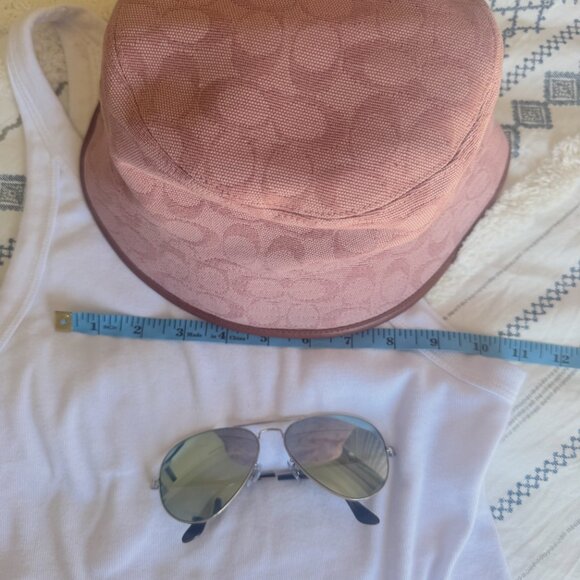 Coach Signature Bucket Hat Pink Jacquard Monogram Logo Print - Picture 5 of 5